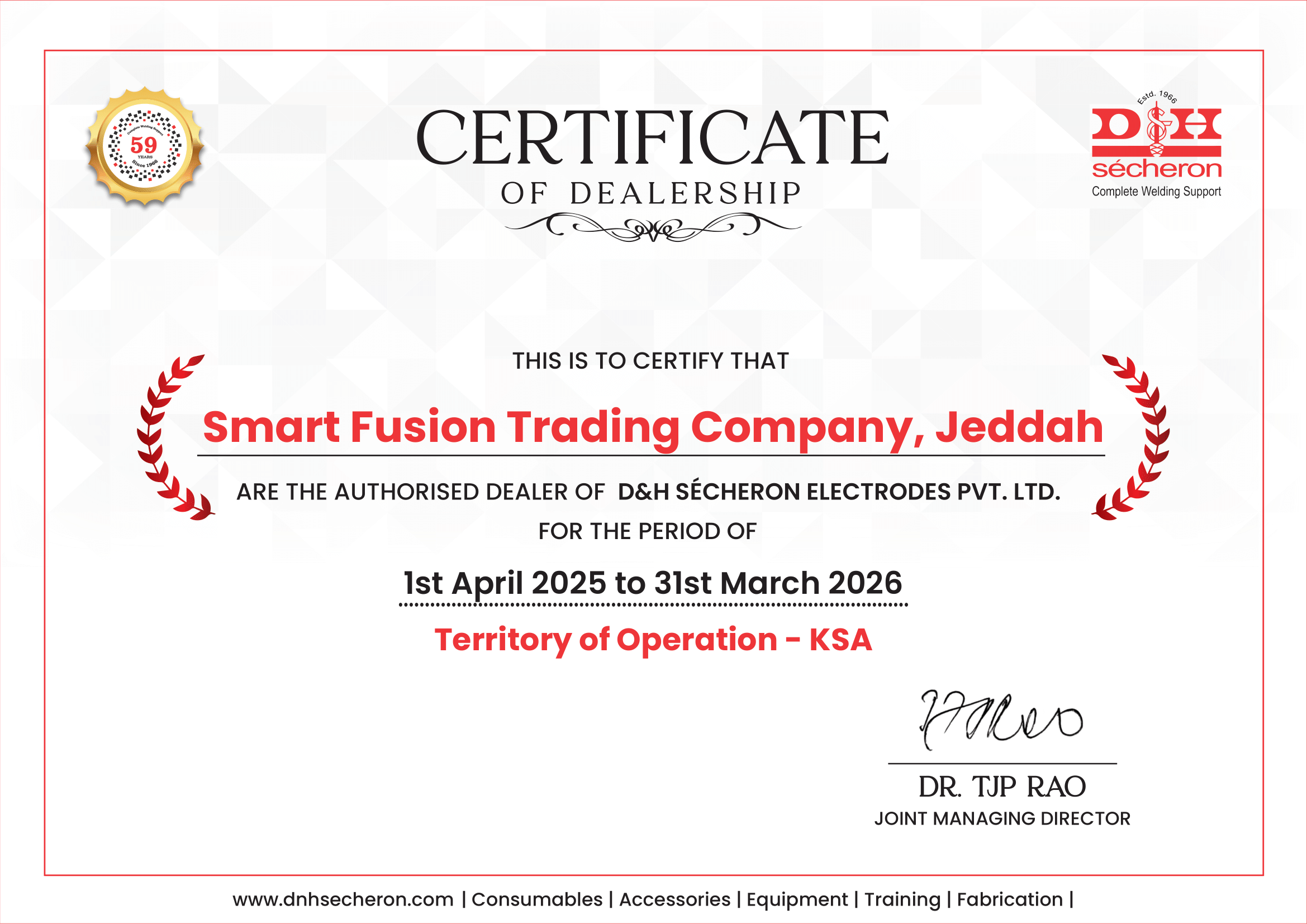 D&H Dealership Certificate Smart Fusion (2) 1